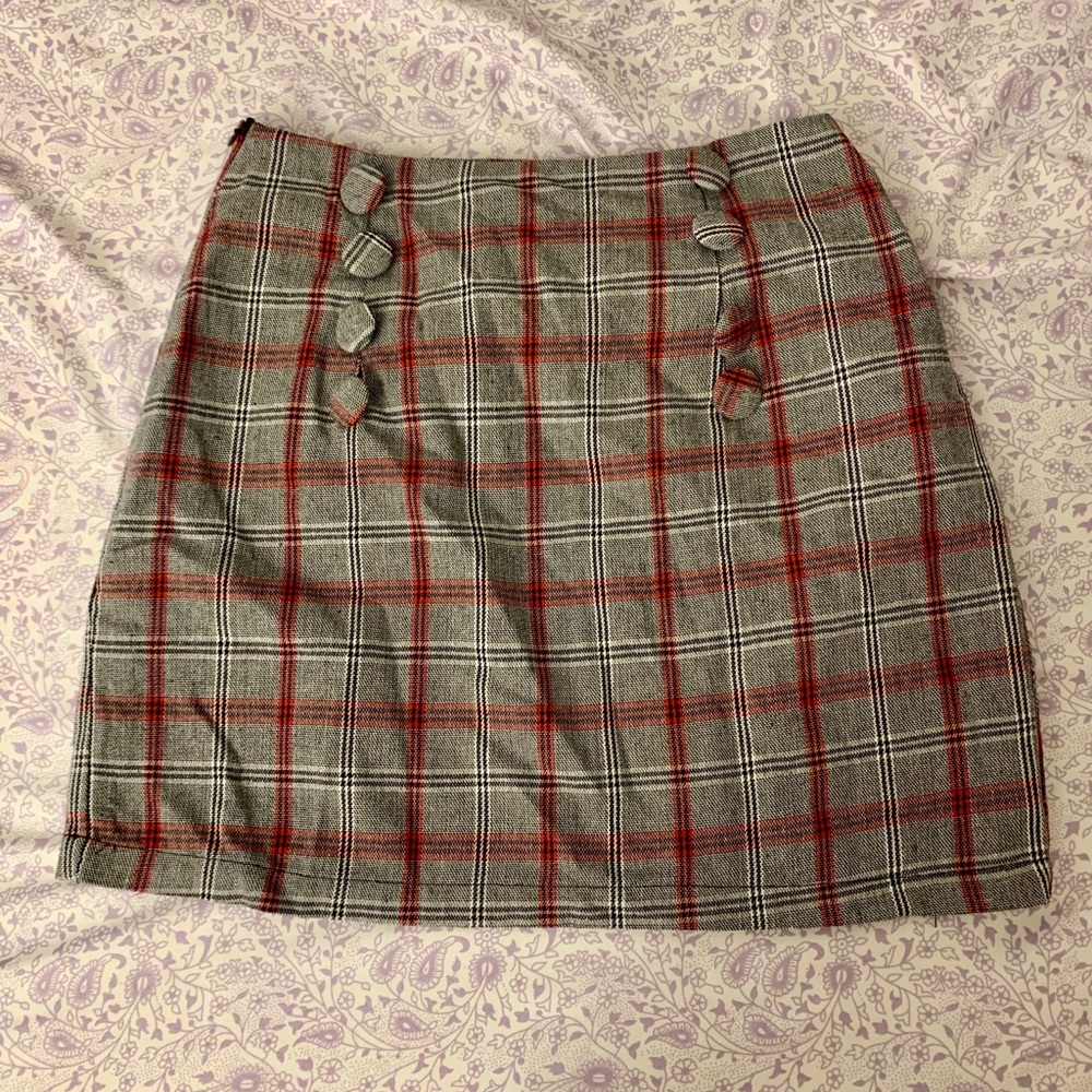 Shein checker skirt